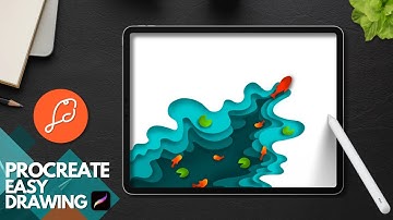 Draw Paper Cut Underwater scene on Procreate: Easy Procreate drawing tutorial
