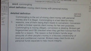 commingling Real Estate License Exam Study Guide AgentExamPass.com