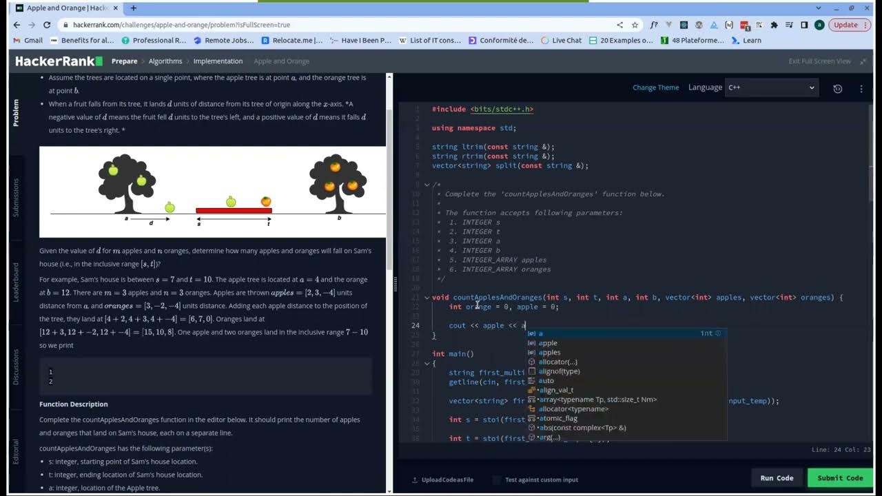 HackerRank Apple and orange YouTube