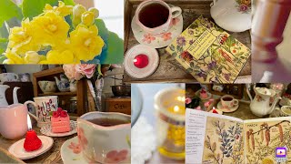 Romanticising spring/tea cups and mugs/self care habits