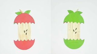 Como hacer Manualidades (Manzana) con palitos de helado FACILES | DIY Manualidades #317