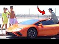 HOMELESS MAN IN LAMBORGHINI PRANK!!