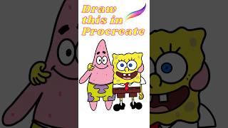 How to draw Spongebob and Patrick #procreate #digitalart #drawing #art #procreatepocket #spongebob