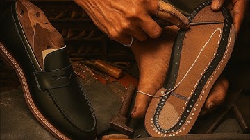 MAKING CLASSIC PEENY LOAFER IN FINEST CALF 100% HANDCRAFTED #handcrafted #handmade #handstitched