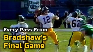 Terry Bradshaw - Every Pass from his Final Game (1983 Steelers at Jets)