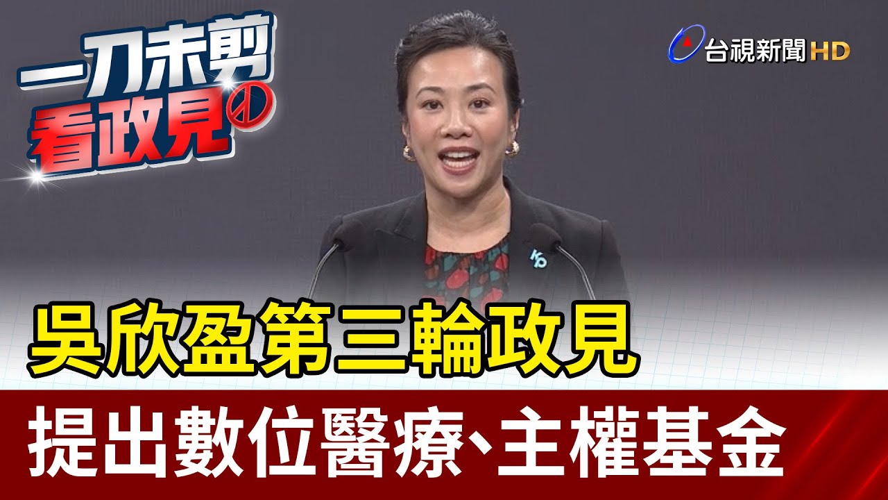 政見會／讓政府有能力照顧人民！吳欣盈提數位醫療、設主權基金