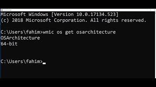 check your processor is 32 bit or 64 bit using cmd