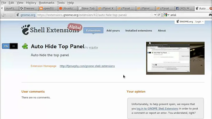 Auto Hide Top Panel In Gnome 3