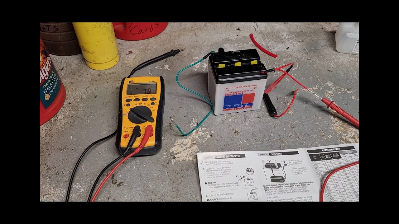 How to fill and charge conventional motorcycle battery. YouTube