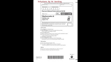 Edexcel - iGCSE - Mathematics A - June 2022 - Paper 2HR - Solutions By Mr Harding