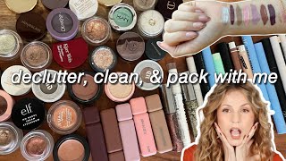 eyeshadow declutter + satisfying makeup chores... LET'S RESET!