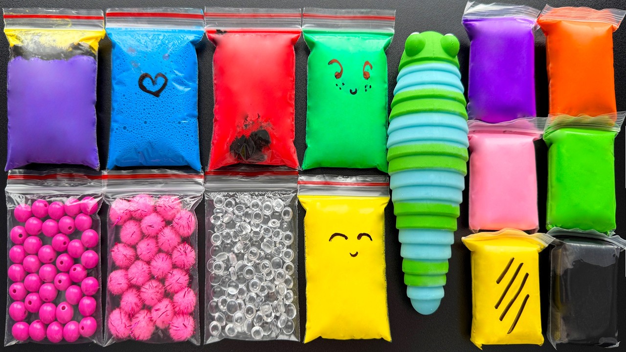 So Satisfying Slime Making with Bags and Clay - Very Relaxing and Calming