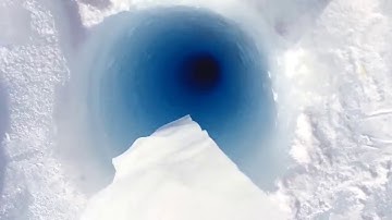 Throwing ice into Antarctica Hole creates bullet sounds