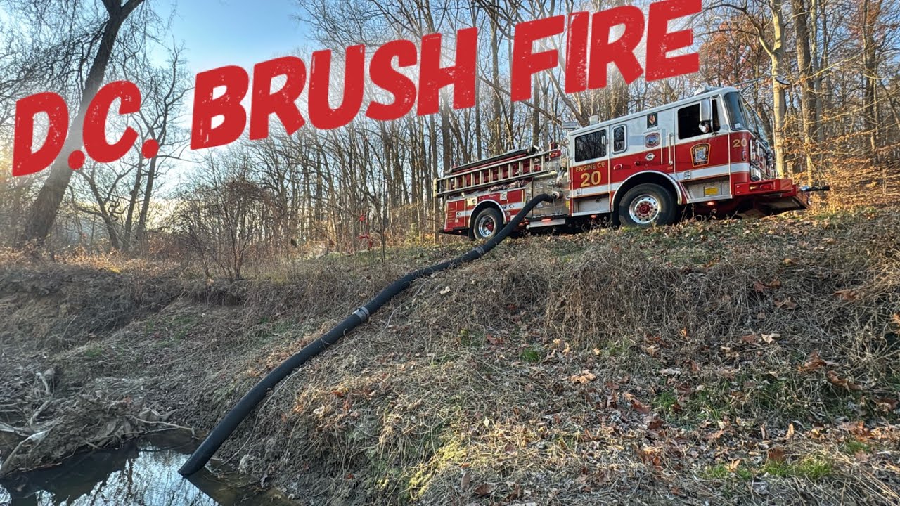 Brush Fire breaks out in Washington, DC - YouTube