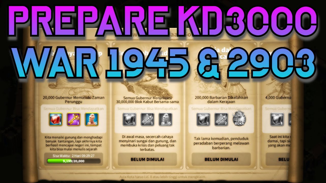 PERSIAPAN KD 3000 | WAR 1945 & 2903  - RISE OF KINGDOMS