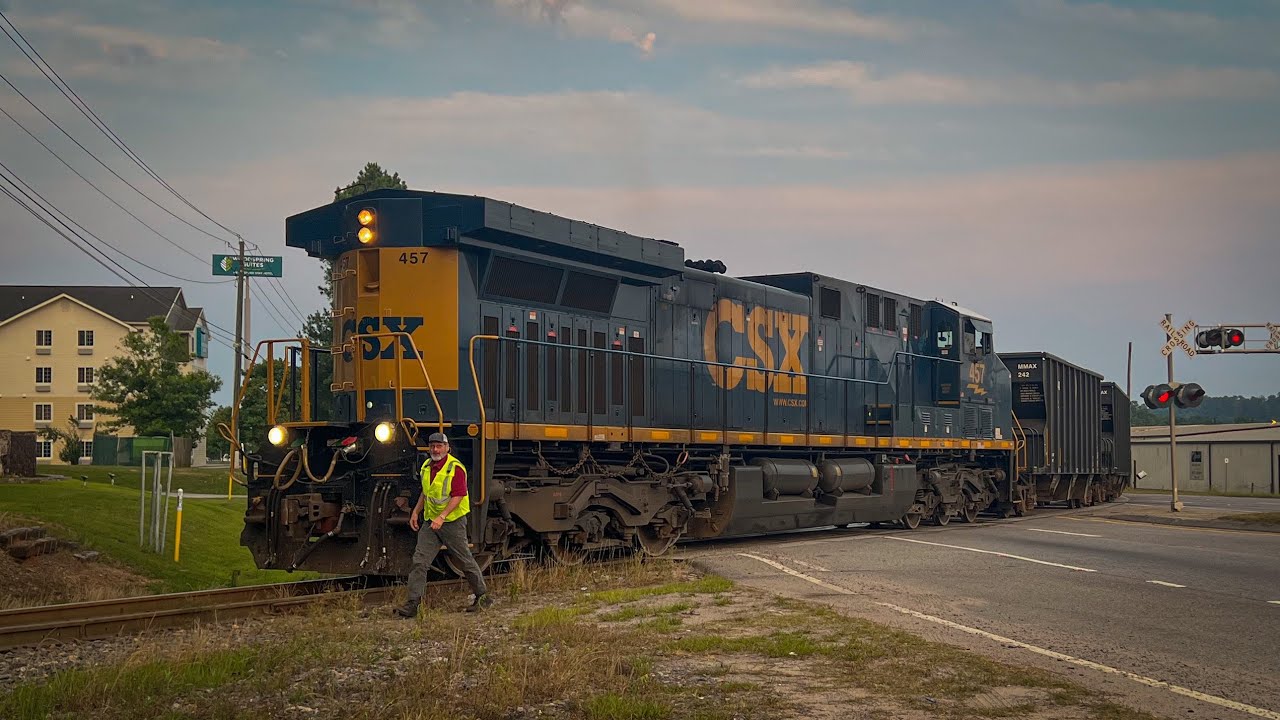 Friendly Crew & LHF! CSX 457 Leads L632 into Martin Marietta Quarry