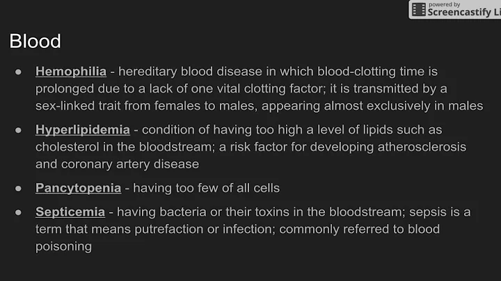 Blood Terminology Part 1