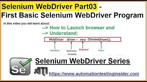 Selenium WebDriver | Part3 | Basic WebDriver Program