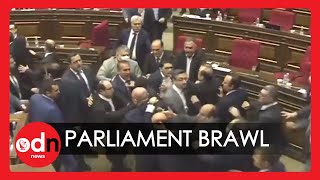 Huge Fight Breaks Out in Armenian Parliament