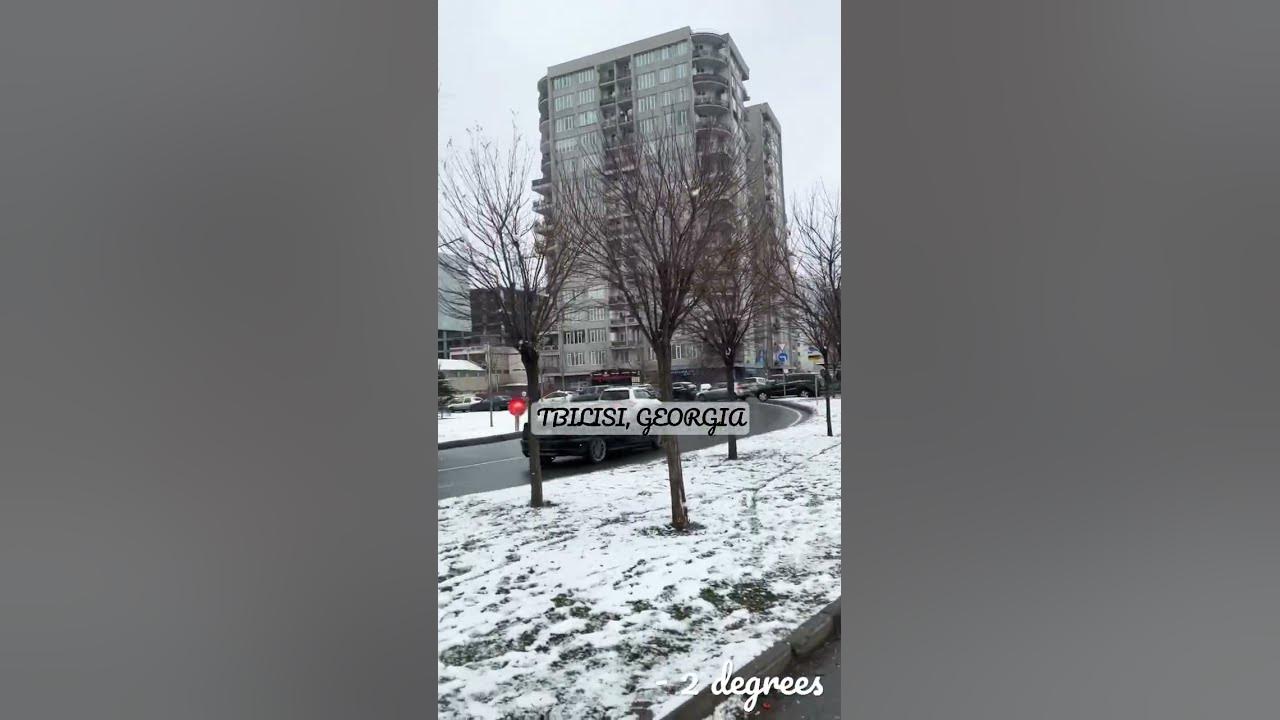 Snow in Tbilisi 2023 youtubeshorts snowfall snow თოვლი winter YouTube