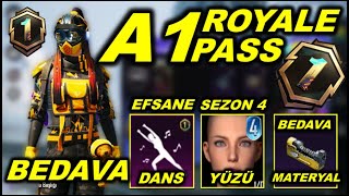 A1 ROYALE PASS GELDİ | BEDAVA SET | EFSANE DANS | SEZON 4 YÜZÜ | BEDAVA MATERYAL | C4S12 PUBG MOBILE