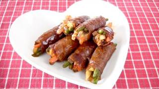 Vegetable Teriyaki Beef Steak Rolls (Korean Style) Recipe 韓国風肉巻き照り焼き (レシピ)
