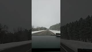 Driving In A Wooded Winter Wonderland