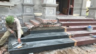 Construction Porch Step With Quartz Stone //  Techniques Install Stone Granite Right Way