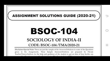 BSOC 104 Ignou Solved Assignment 2020-21