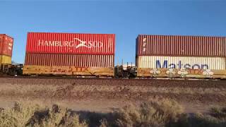 EB UP Port Stack/Autoracks Train Feat Duo Rear DPUs At Lenwood CA! #bigbossrailfanner