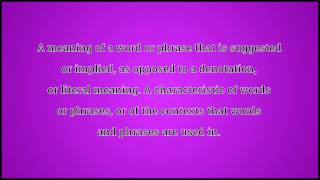 What Connotation Means