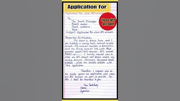 Application For close APY account