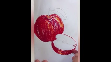 How to Draw a Realistic Apple with Oil Pastels (Easy Tutorial for Beginners)🍎আপেল ড্রয়িং
