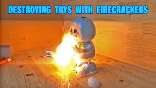 He blew up electronic toys with firecrackers. An experiment on the survival of toys