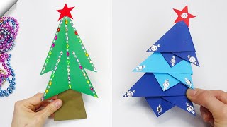 3 diy easy ways to make paper Christmas trees