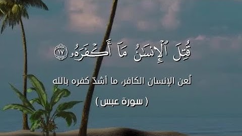 تلاوة خاشعة ومؤثرة من سورة عبس - قتل الإنسان ما أكفره