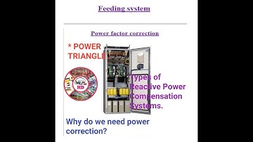 Feeding system power factor correction, power triangle. reactive power compensation system