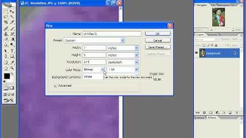 Photoshop CS2 Resolution, Color Mode, and Bit Depth
