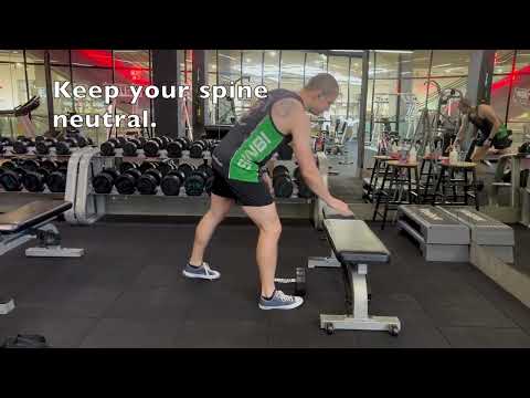 Split Stance Single Arm Dumbbell Row