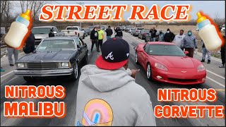 NITROUS MALIBU VS NITROUS CORVETTE ((( HEAD UP )))