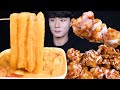 로제 떡볶이 슈프림양념 치킨 먹방ASMR MUKBANG ROSE SPICY TTEOKBOKKI & SWEET FRIED CHICKEN トッポッキ チキン eating sounds