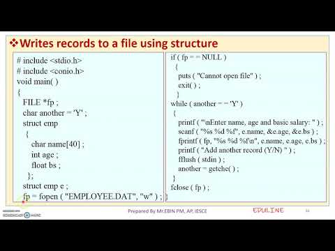 MODULE 5 - TOPIC 14 - FPRINTF() AND FSCANF()