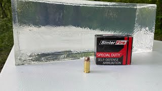 Sinter fire 45acp test using clear ballistic gel!
