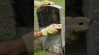Limpieza profunda de la lápida de un veterano de la Segunda Guerra Mundial