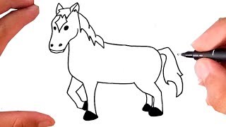 Desenhando um cavalo - Desenho rápido - Peão montado no cavalo - Drawing 