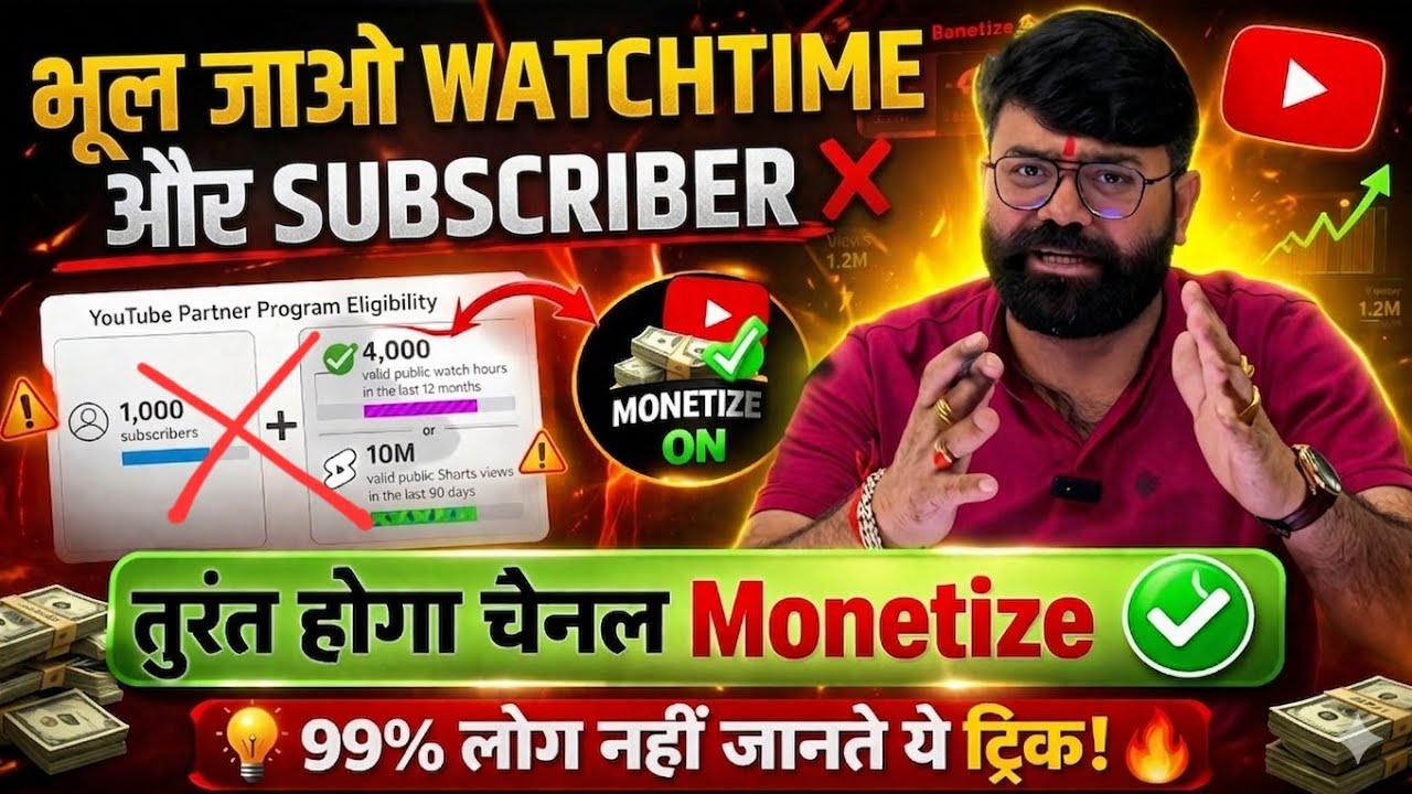 maybe! 1000 subscribers 4000h watchtime decrease with... 🥰 बिना 1000 Subscriber और 4000 Watchtime के Monetization का नया तरीका ...