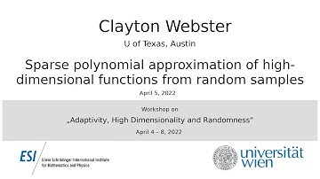 C. Webster - Sparse polynomial approximation of high-dimensional functions from random samples
