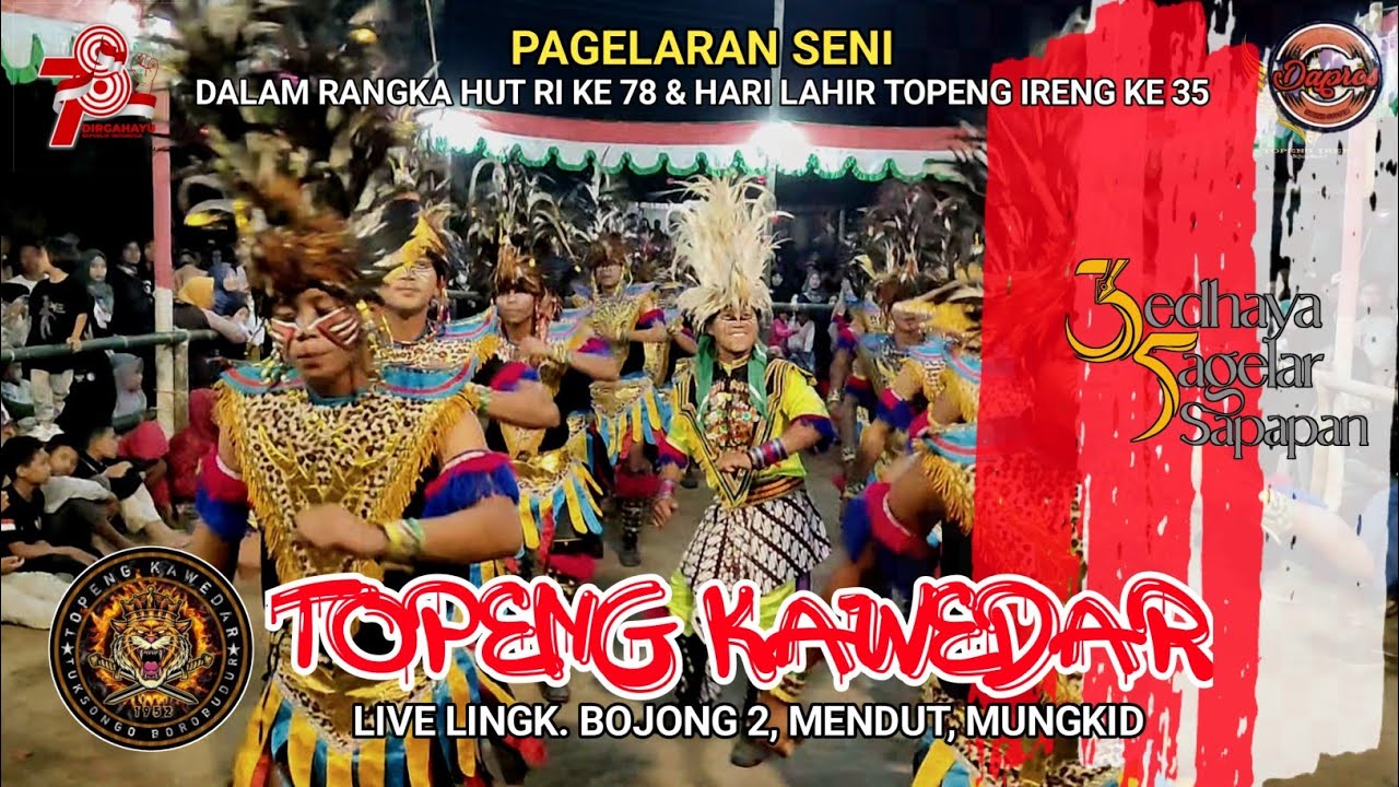 Topeng Kawedar Tuksongo 🔥 Live Bojong, Mendut, Mungkid | Hut Ri Ke 78 & Hari Jadi Topeng Ireng Ke 35