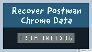 Recover Postman Chrome data