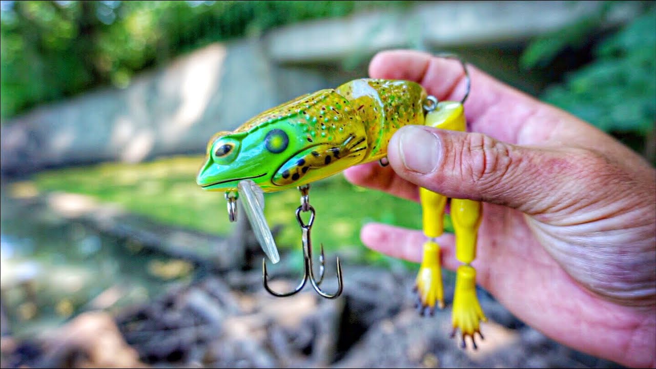 Fishing A GIANT FROG LURE In TUNNELS!!! (Unexpected Results) 